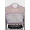 Mesh dress with lace