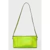 Green neon clutch with tag