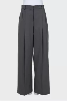 Gray wool trousers with arrows