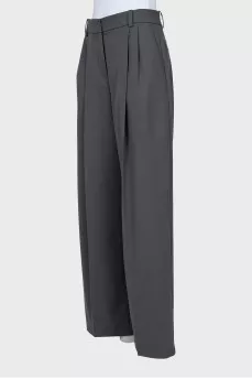 Gray wool trousers with arrows