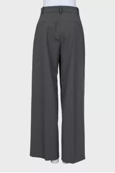 Gray wool trousers with arrows
