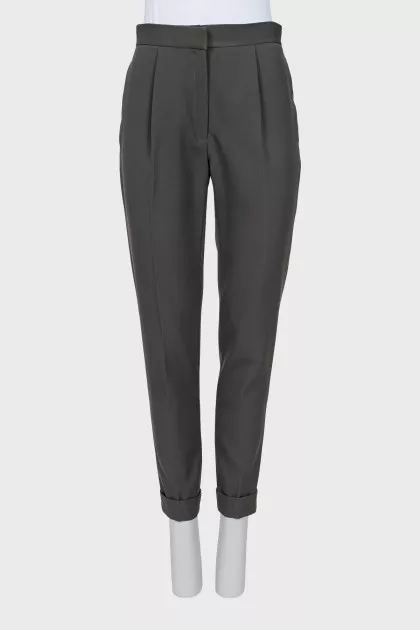 High waist wool trousers