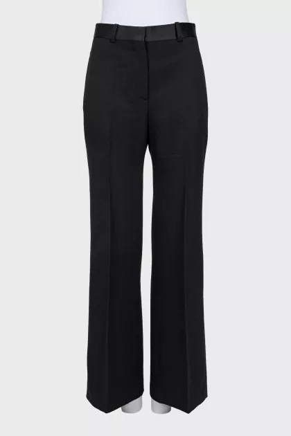 Straight cut wool trousers