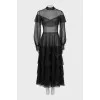 Fitted black mesh dress