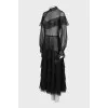 Fitted black mesh dress