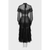 Fitted black mesh dress