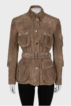 Brown leather jacket