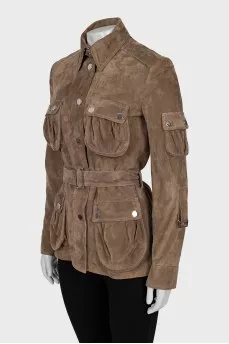 Brown leather jacket