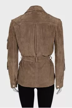 Brown leather jacket