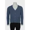 Men's blue button down cardigan