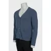 Men's blue button down cardigan