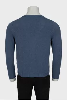 Men's blue button down cardigan