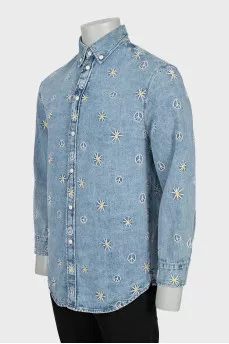 Men's embroidered shirt with tag
