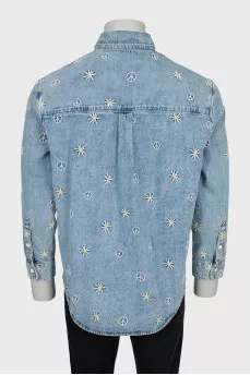 Men's embroidered shirt with tag