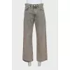 Wide leg jeans with buttons