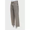 Wide leg jeans with buttons