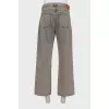Wide leg jeans with buttons