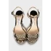Animal print leather sandals
