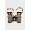 Animal print leather sandals