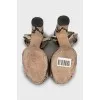 Animal print leather sandals