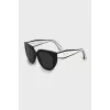 Black and white temple sunglasses