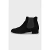 Suede slip-on boots