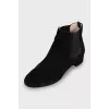 Suede slip-on boots