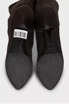 Suede boots with wedge heel
