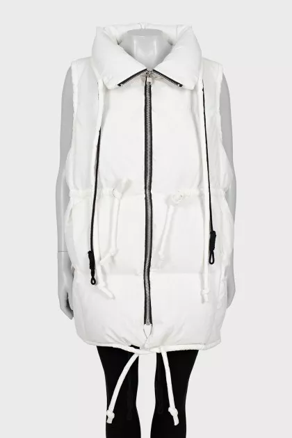 White fitted vest