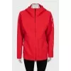 Red zip cardigan