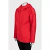 Red zip cardigan