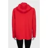 Red zip cardigan
