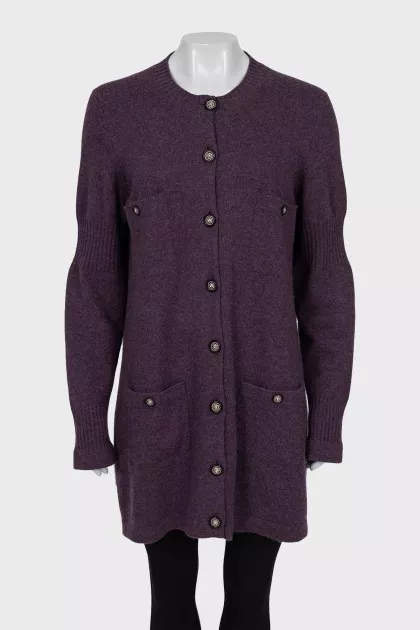 Purple cashmere cardigan