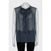 Blue silk blouse