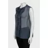Blue silk blouse