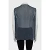 Blue silk blouse