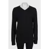 Black straight cut pullover