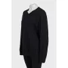 Black straight cut pullover
