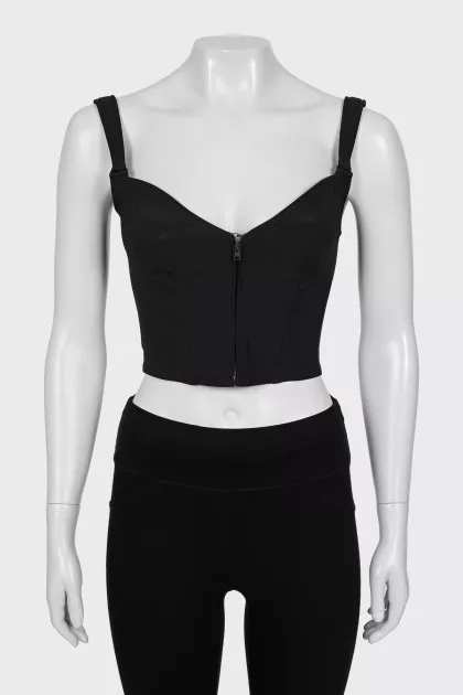 Short top with zip