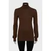 Brown fitted turtleneck
