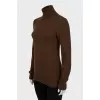 Brown fitted turtleneck