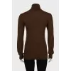 Brown fitted turtleneck