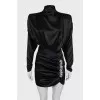 Silk dress with open back and rhinestones