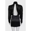 Silk dress with open back and rhinestones