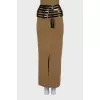 Patent leather belt with tag