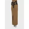 Patent leather belt with tag