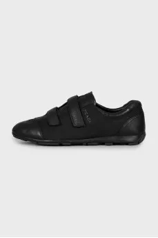 Velcro sneakers made of textile and leather