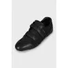 Velcro sneakers made of textile and leather