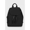 Textile backpack with branded embroidery