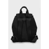 Textile backpack with branded embroidery